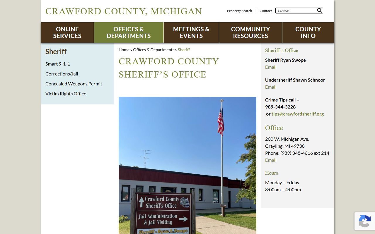 Crawford County sheriff office page tied to arrest records and court charges