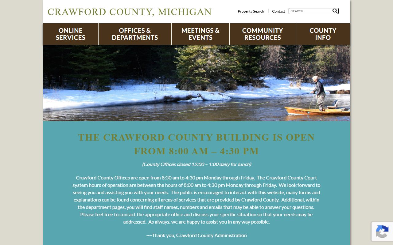 Crawford County homepage used to reach court records and case search